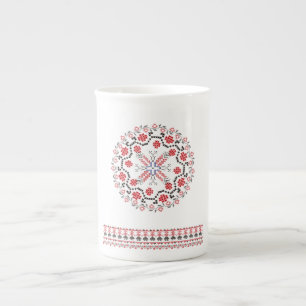 Caneca De Porcelana Motivos romenos tradicionais Romania 1 da arte