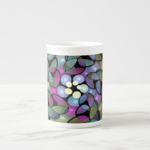 Caneca De Porcelana Movimentos Coloridos Abstrato com Arte Fractal em