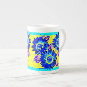 Caneca De Porcelana Mude a cor Girassóis malucos