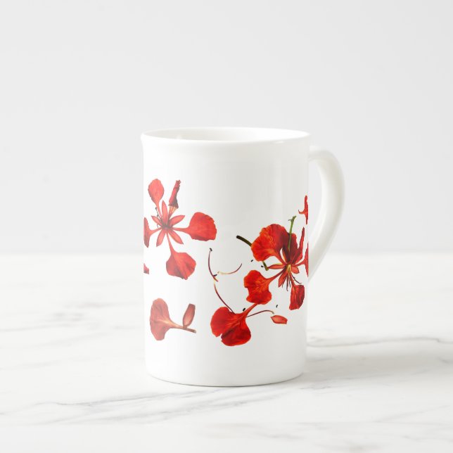 Caneca De Porcelana Mug Bone China Royal Poinciana (Frente Esquerda)