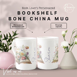 Caneca De Porcelana Mug China de Osso da Lista de Livraria Personaliza