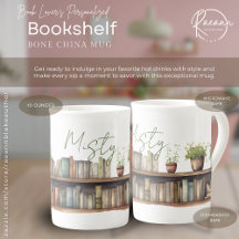 Mug China de Osso da Lista de Livraria Personaliza