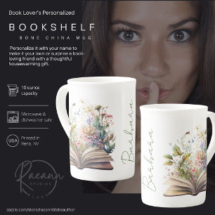 Caneca De Porcelana Mug China de Osso da Lista de Livraria Personaliza