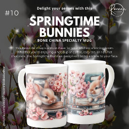 Caneca De Porcelana Mug da Especialidade Chinesa "Springtime Bunnies"