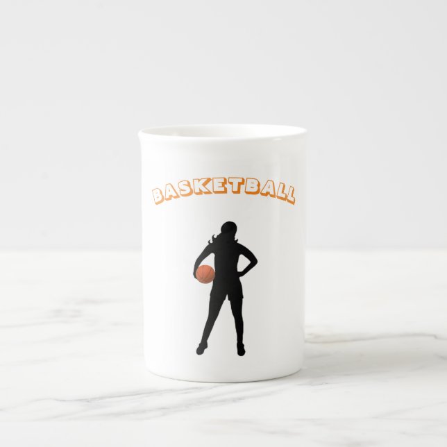 Caneca De Porcelana Mug da Especialidade de Basquete de Menina (Frente)