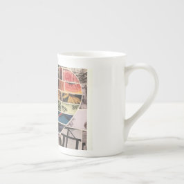 CANECA DE PORCELANA MUG DE CORAÇÃO DE RAINBOW