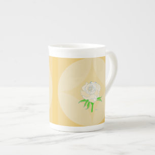 Caneca De Porcelana Mug de Especialidade - Rosa em Fundo Geométrico