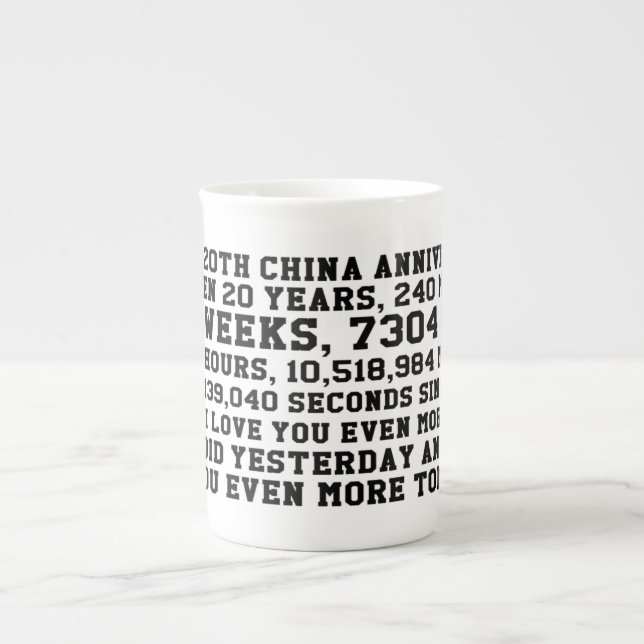 Caneca De Porcelana Mug do Aniversário da China 20 (Frente)