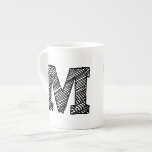 Caneca De Porcelana Mug Monograma: Letra M