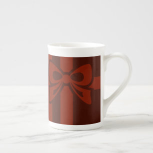Caneca De Porcelana Na moda Natal - Arco Vermelho Detalhe Osso China M
