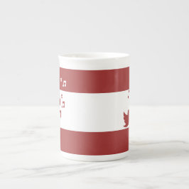Caneca De Porcelana Na moda Songbird Red and White