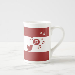 Caneca De Porcelana Na moda Songbird Red and White