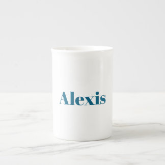 Caneca De Porcelana Name Calligraphy Script Plain Simple White Blue