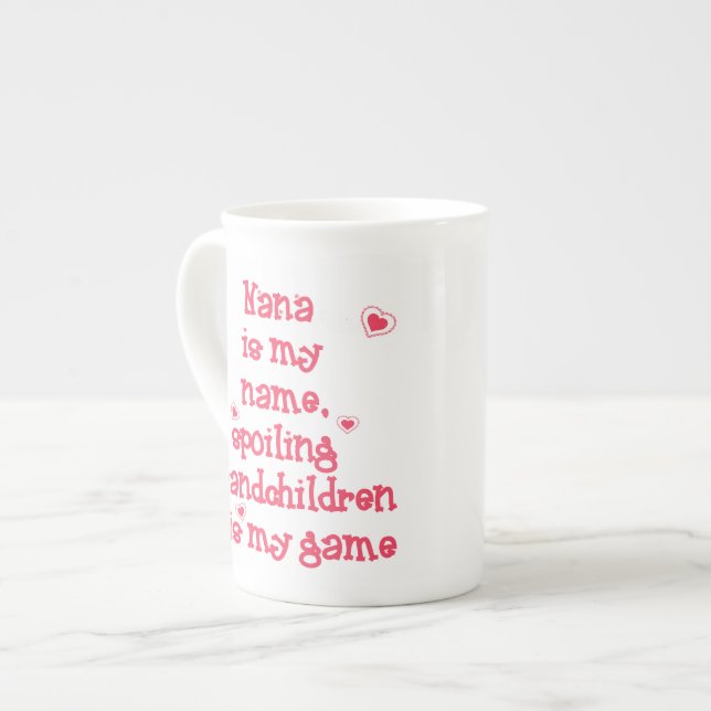 Caneca De Porcelana Nana é o meu nome, neto mimado (Frente Esquerda)