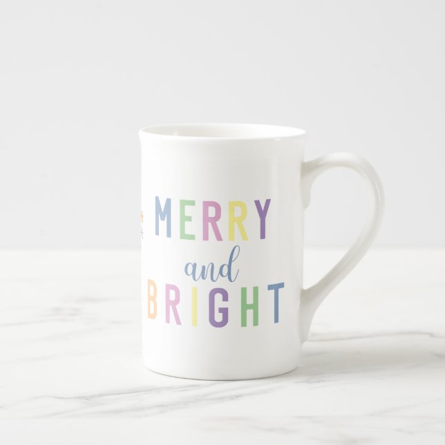 Caneca De Porcelana Natal Alegre e Brilhante (Direita)
