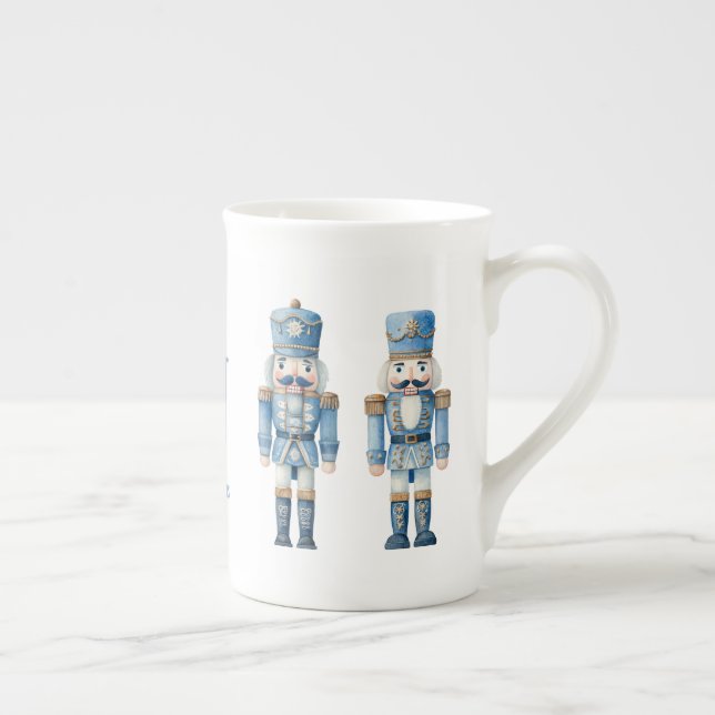 Caneca De Porcelana Natal da quebra-nozes azul (Direita)