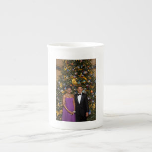 Caneca De Porcelana Natal do Presidente Barack Obama e Michelle