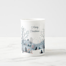 Caneca De Porcelana Natal, inverno, neve, Feliz Natal