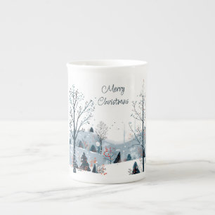 Caneca De Porcelana Natal, inverno, neve, Feliz Natal