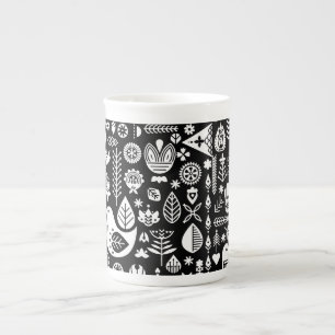 Caneca De Porcelana Natal Nórdico Escandinavo