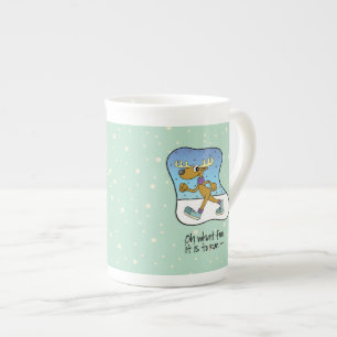 Caneca De Porcelana Natal Running da rena do exercício