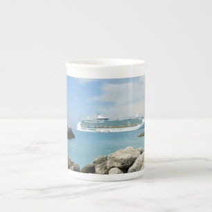 Caneca De Porcelana Navio de cruzeiros em CocoCay