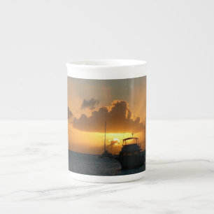 Caneca De Porcelana Navios e paisagens tropicais solares