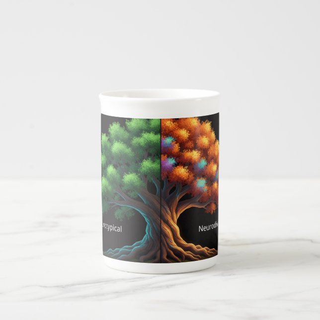 Caneca De Porcelana Neurotípico vs. Neurodiverso (Frente)