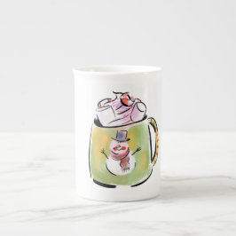 Caneca De Porcelana Neve e cacau