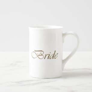 Caneca De Porcelana Noiva, dourado elegante chic branco