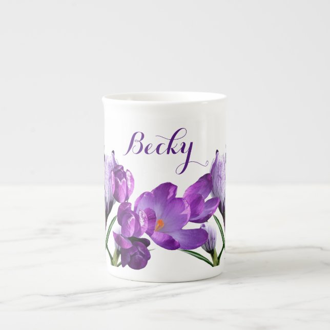 Caneca De Porcelana Nome Becky personalizável, bonito, diversão de flo (Frente)