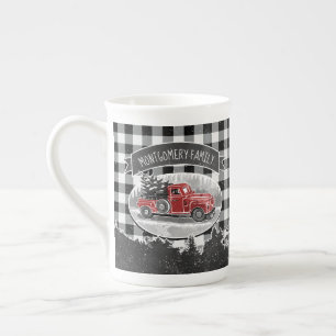 Caneca De Porcelana Nome branco da verificação do búfalo do caminhão