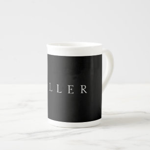 Caneca De Porcelana Nome Clássico (ou palavra) Preto & Branco