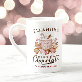 Caneca De Porcelana Nome de Chocolate Quente Pink Bone China Caça de N