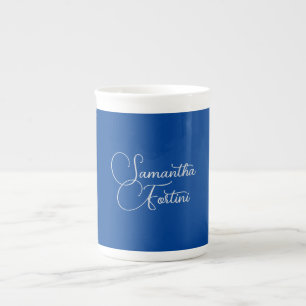 Caneca De Porcelana Nome de escrita manual minimalista profissional az