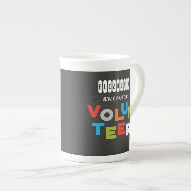 Caneca De Porcelana Nome Personalizado, Apreciação Incrível do Voluntá (Frente Esquerda)