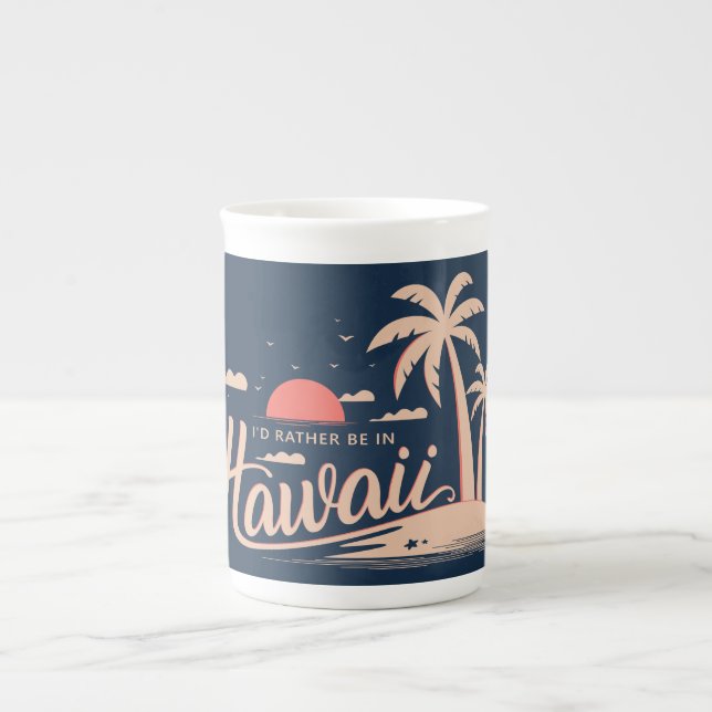 Caneca De Porcelana Nome personalizado Hawaii (Frente)