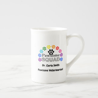 Caneca De Porcelana Nome Personalizado Veterinário Pawsome -