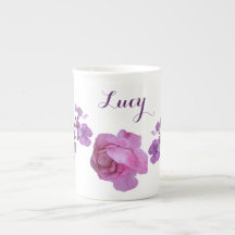 Nome personalizável da Lucy rosa rosa rosa roxo di