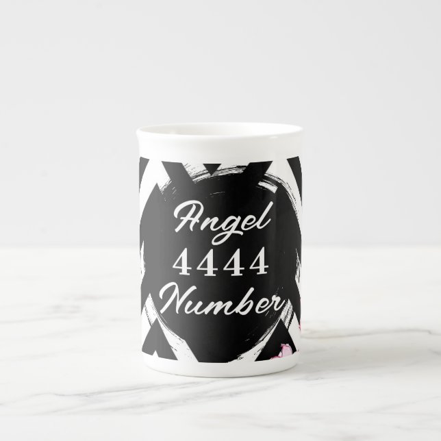 Caneca De Porcelana Números de anjo "4444" (Frente)