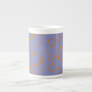 Caneca De Porcelana o círculo azul alaranjado feminino esquadra a art