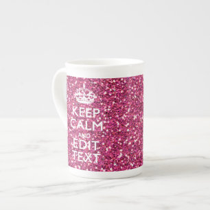 Caneca De Porcelana O rosa fúcsia mantem a calma para ter seu texto