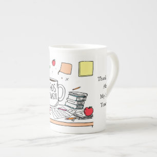 Caneca De Porcelana Obrigado Melhor Professor do Mundo