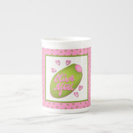 Caneca De Porcelana Olive Me Loves Olive You Funny Retro Love