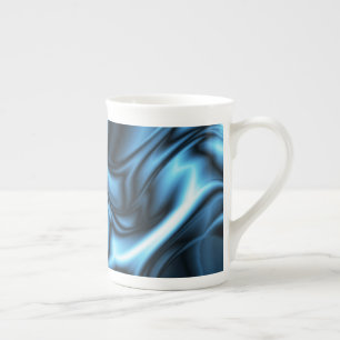 Caneca De Porcelana Onda de Seda Azul