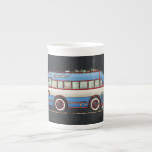 Caneca De Porcelana Ônibus de excursão bonito do ônibus