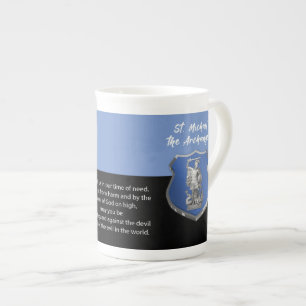 Caneca De Porcelana Oração do arcanjo de St Michael que pensa de voc