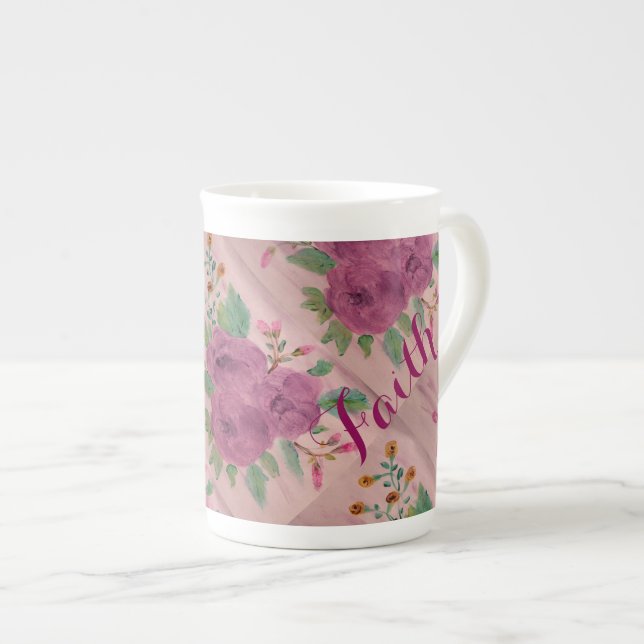 Caneca De Porcelana Oração E Fé (Frente Esquerda)