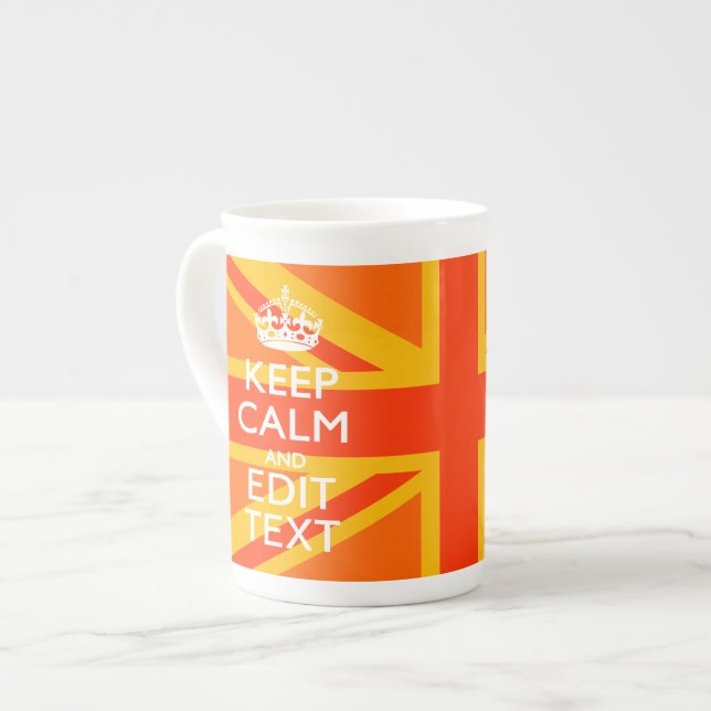 Caneca De Porcelana Orange Union Jack British Flag Swag (Frente Esquerda)