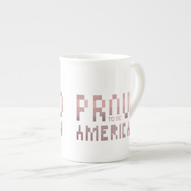 Caneca De Porcelana "Orgulhoso de ser americano. (Frente Esquerda)